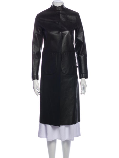 Prada Camel Leather Coat Brown