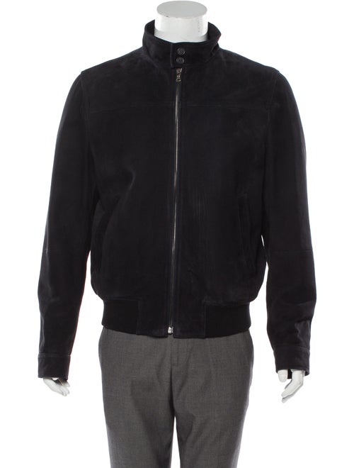 Prada Suede Wool-Trimmed Jacket black