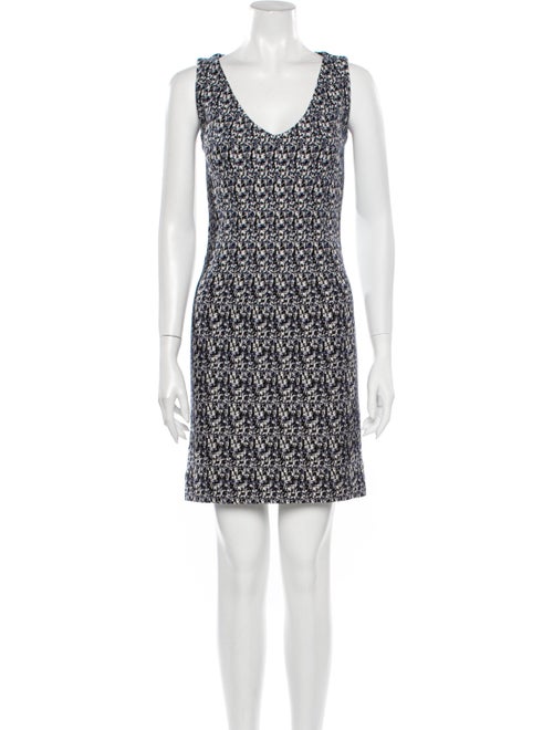 Prada Printed Bodycon Dress Blue