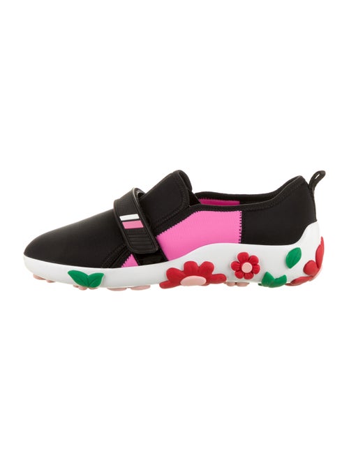 Prada Neoprene Low-Top Velcro-Strap Sneakers Black