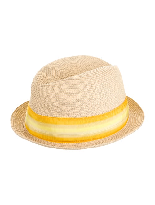 Prada Woven Fedora Hat tan