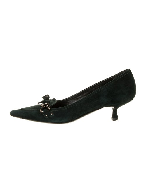Prada Suede Pumps Green
