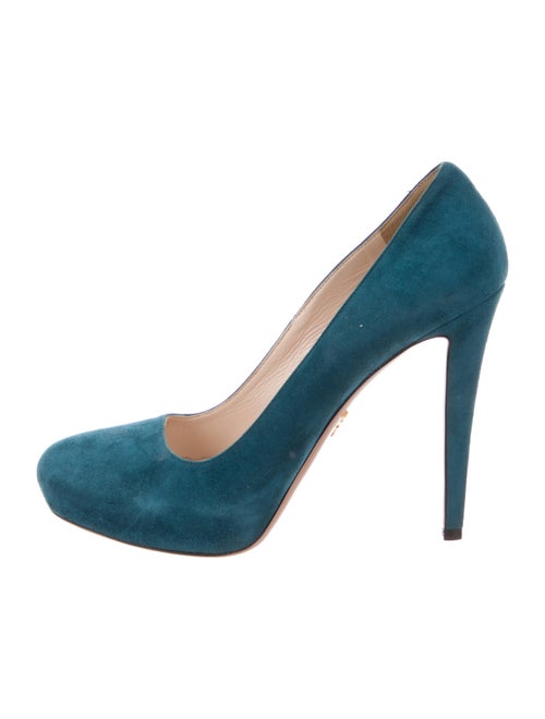 Prada Suede Pumps Green