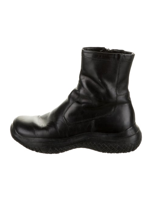 Prada Leather Ankle Boots Black