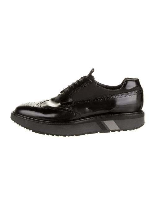 Prada Brogue Platform Derby Shoes black