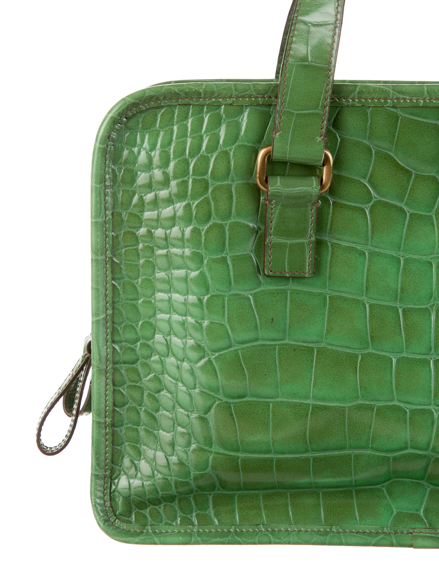 Prada Crocodile Handle Bag Handbags PRA41121 The RealReal