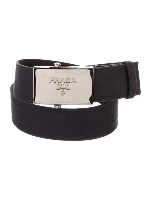 Prada Canvas Logo Belt Navy