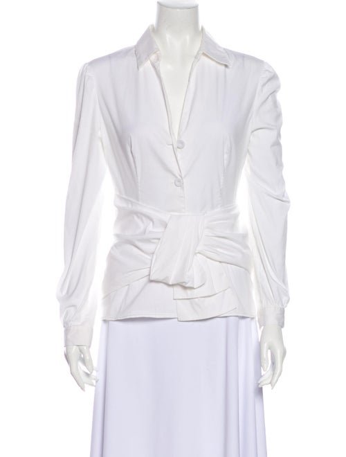 Prada Long Sleeve Blouse White