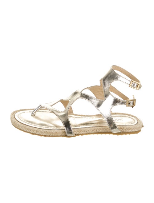 Prada Leather Gladiator Sandals Metallic
