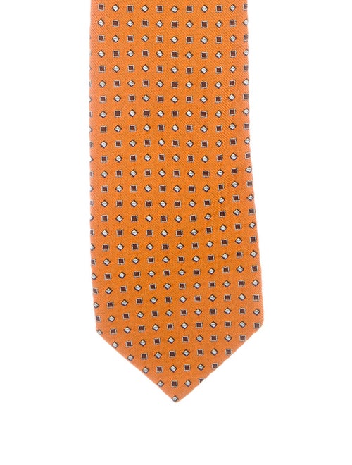 Prada Silk Jacquard Tie orange