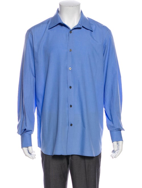 Prada Long Sleeve Dress Shirt Blue