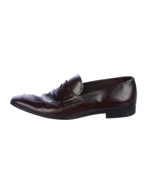 Prada Leather Dress Loafers Brown