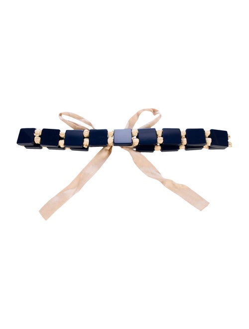 Prada Woven Block Belt Navy