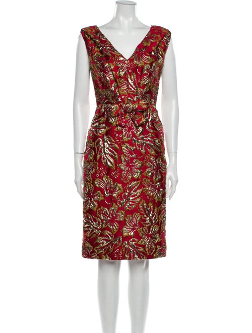 Prada Printed Knee-Length Dress Metallic