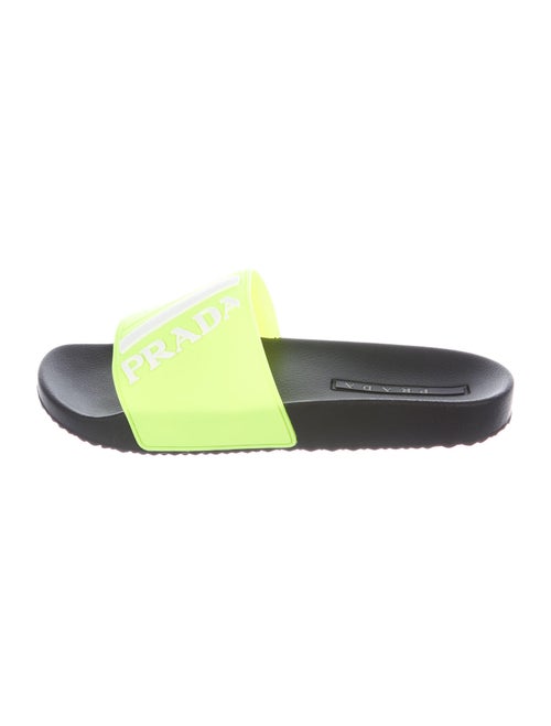 Prada Signature Logo Slides Black