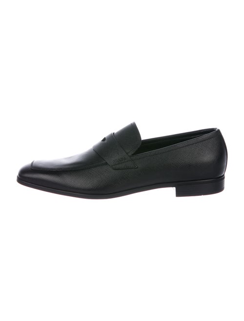 Prada Leather Dress Loafers Black