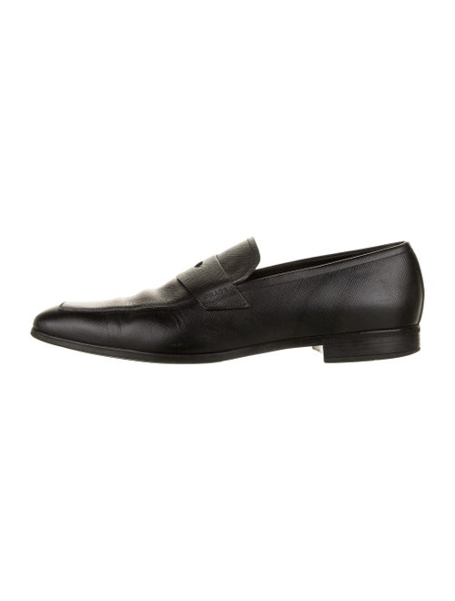 Prada Leather Dress Loafers Black