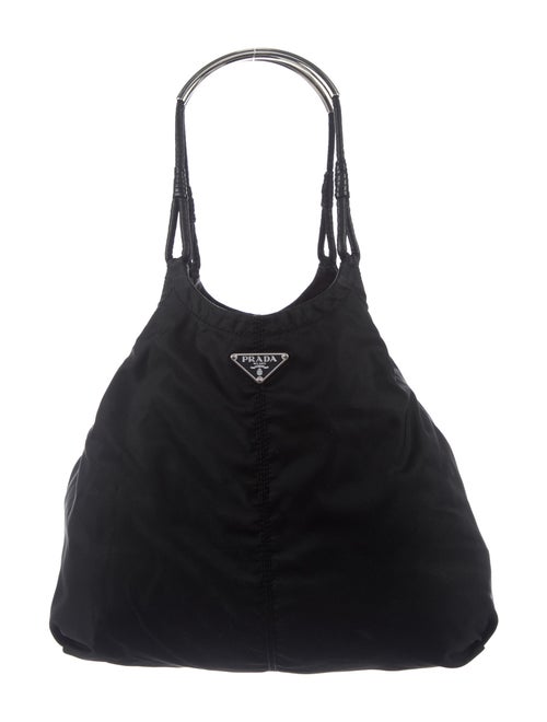 Prada Small Tessuto Hobo Black
