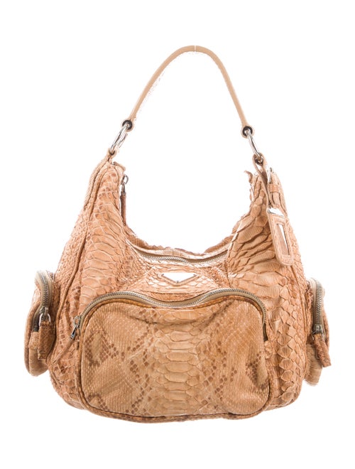 Prada Python Pocket Hobo silver
