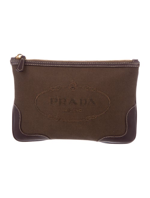 Prada Canvas Cosmetics Bag Brown