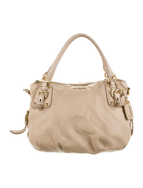 Prada Soft Calf Satchel Beige