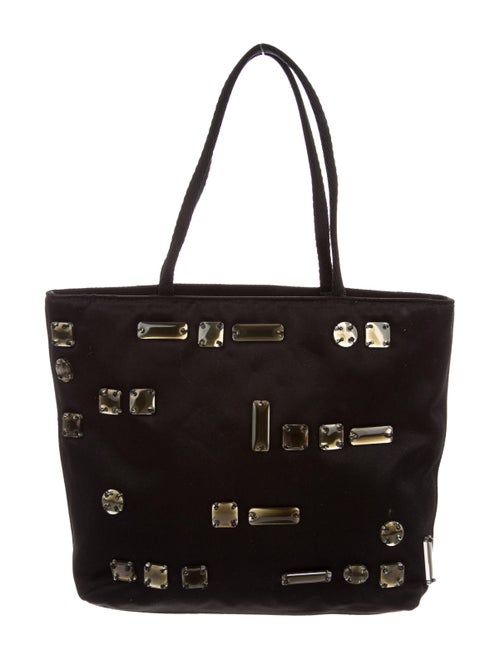 Prada Embellished Satin Bag Black