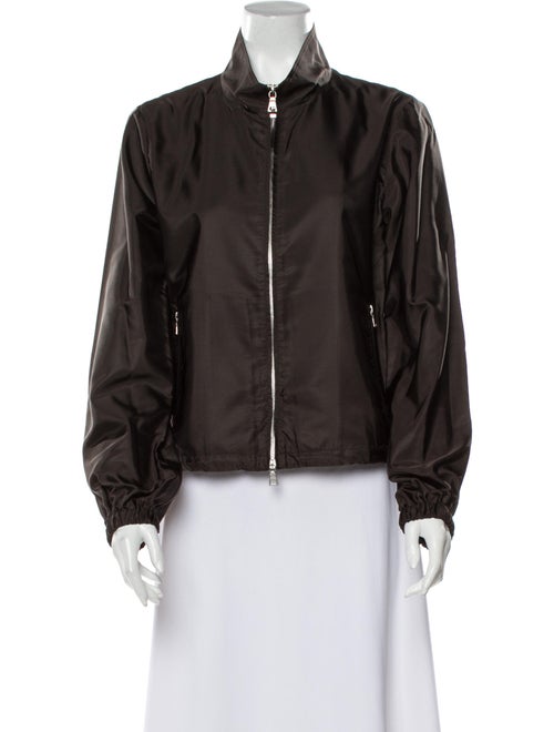 Prada Silk Bomber Jacket Brown