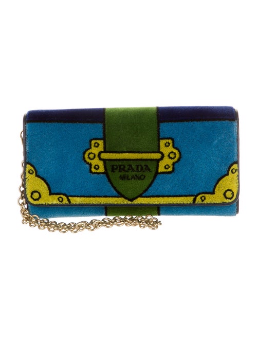 Prada Trompe L'oeil Cahier Wristlet Azzurro