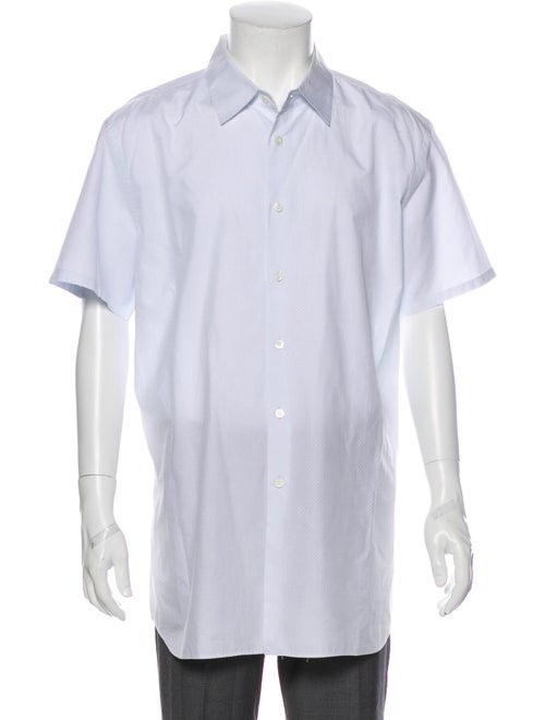 Prada Printed Short Sleeve Shirt Blue
