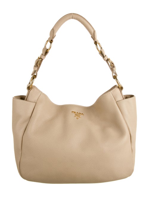 Prada Vitello Daino Hobo Tan