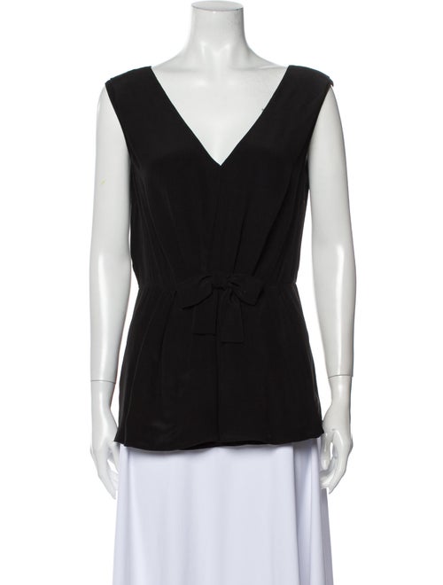 Prada Silk V-Neck Top Black
