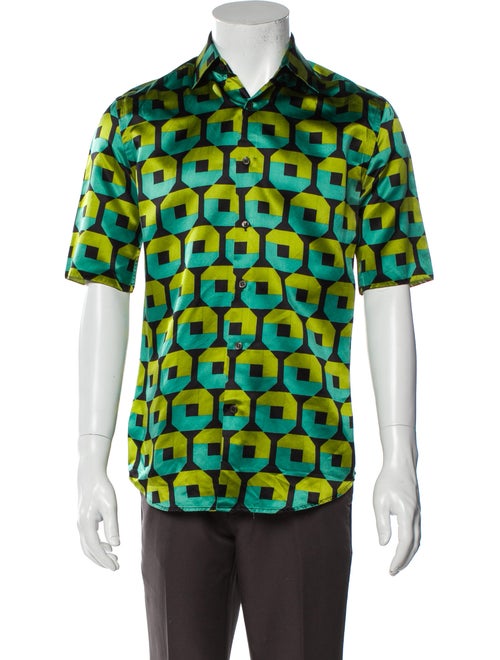 Prada Silk Printed Shirt Brown