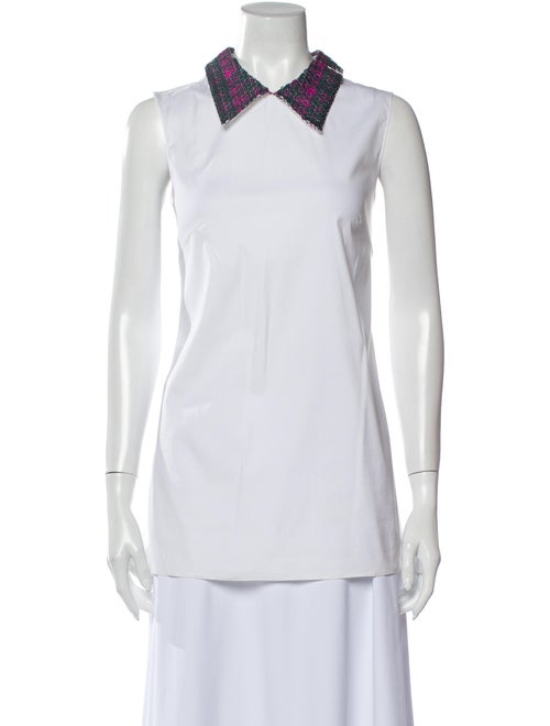 Prada 2011 V-Neck Top White