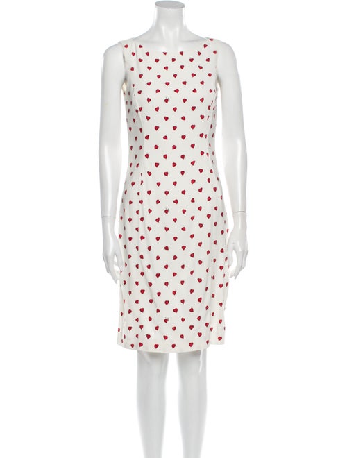 Prada Printed Knee-Length Dress White