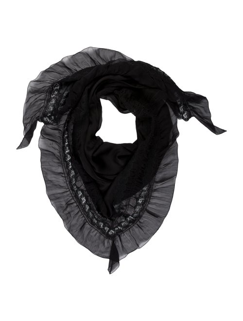 Prada Silk Woven Scarf w/ Tags Black