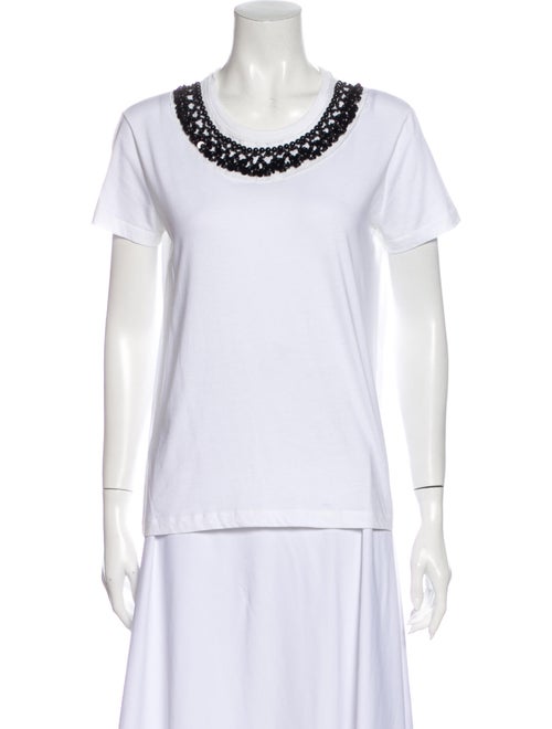 Prada Scoop Neck Short Sleeve T-Shirt White