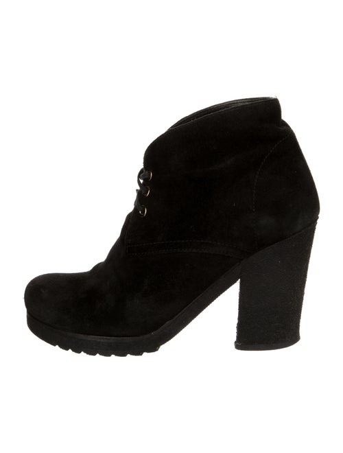 Prada Suede Lace-Up Boots Black