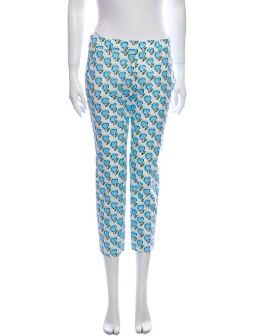 Prada Printed Straight Leg Pants Blue