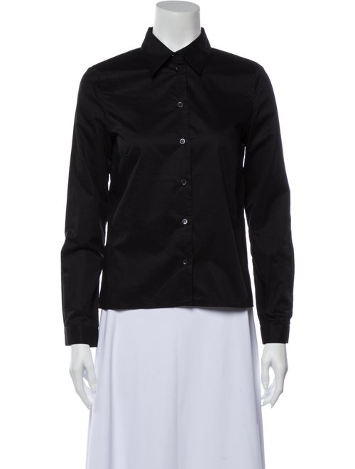 Prada Long Sleeve Button-Up Top Black