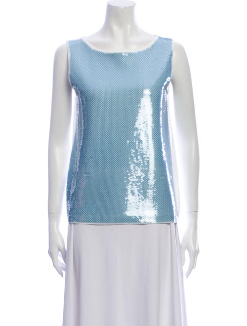 Prada 2011 Scoop Neck Top Blue