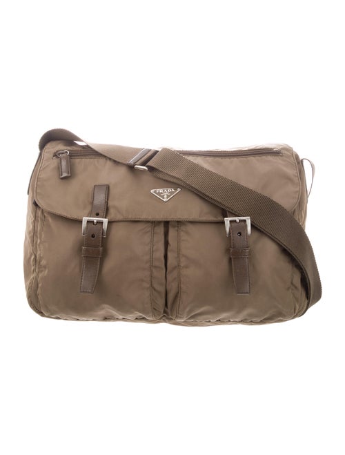 Prada Tessuto Nylon Messenger Bag Olive