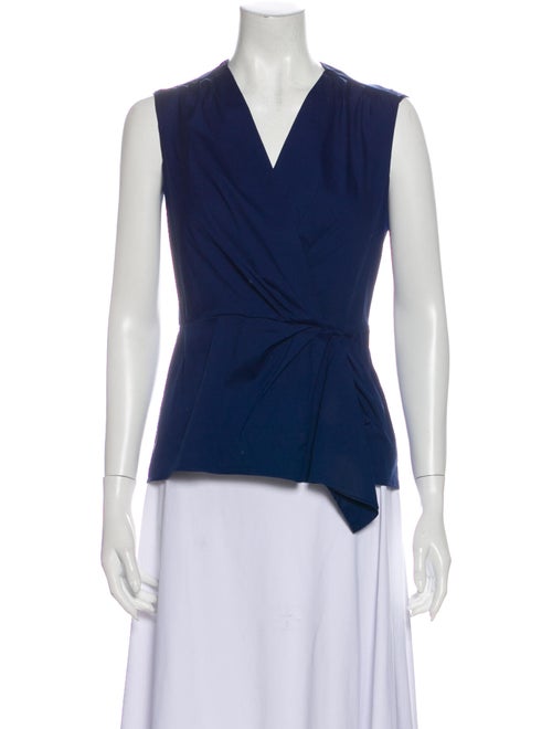 Prada V-Neck Sleeveless Top Blue