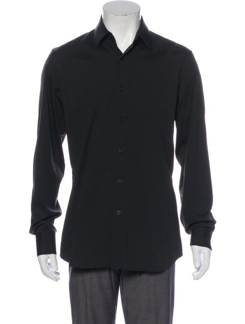 Prada Long Sleeve Dress Shirt Black