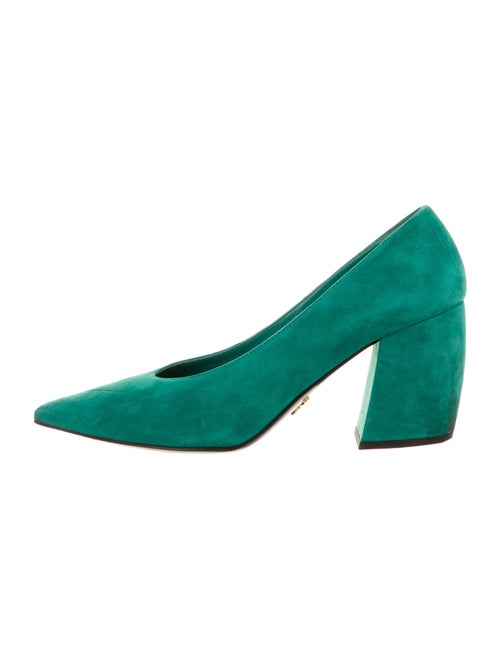 Prada Suede Pumps Green