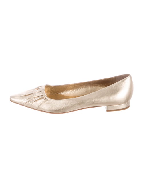 Prada Leather Flats Gold