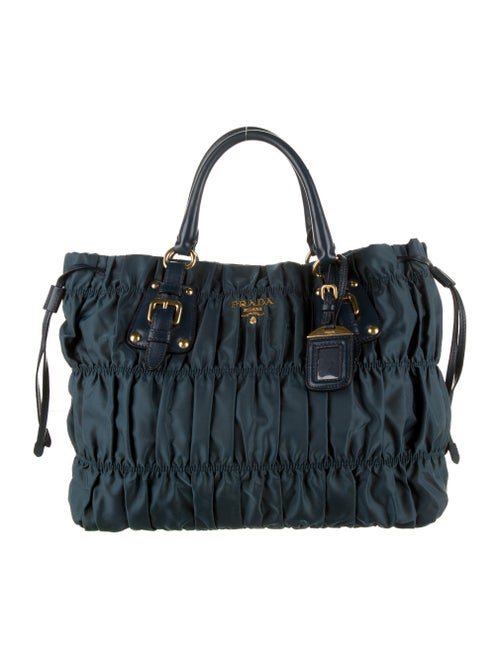 Prada Gaufre Tessuto Satchel Blue