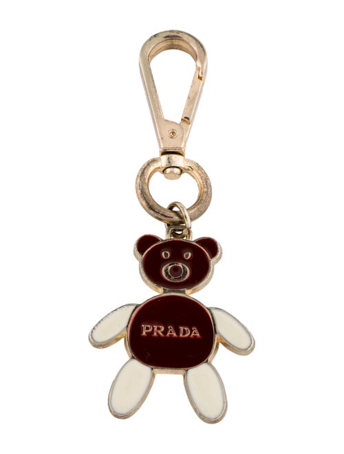 Prada Teddy Bear Metal Keychain Gold