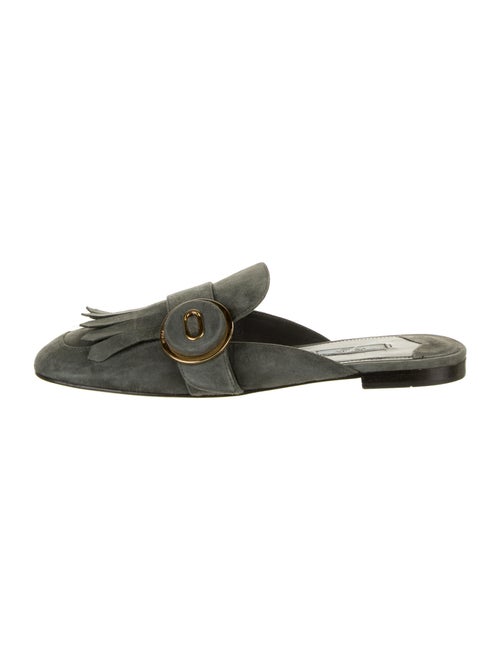 Prada Suede Mules Green