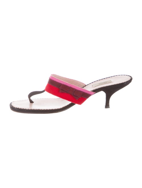 Prada Colorblock Pattern Sandals Black