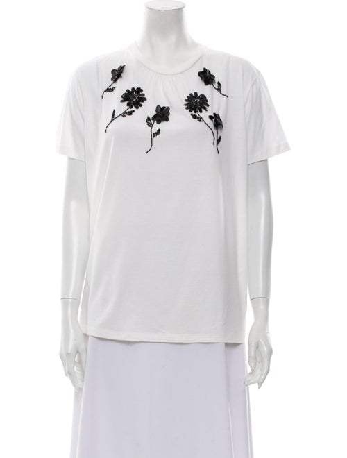 Prada 2018 Floral Print T-Shirt White
